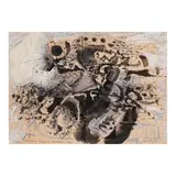Composition by Federico Aguilar Alcuaz, mixed media on board, sold Sep 2025