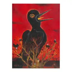 Charlie Co, Crows at Chang'an Jie, oil on canvas