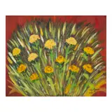 Corazon Aquino, Twelve Yellow Roses, oil on canvas
