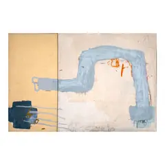 Bernardo Pacquing, Across the Strings, oil, house paint, crayon, pencil on canvas
