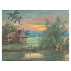 Isidro Ancheta, Bahay Kubo, oil on canvas