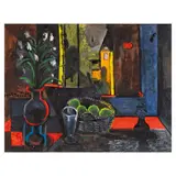 Untitled (Interior with Green) by Federico Aguilar Alcuaz, oil on canvas, sold Jun 2025