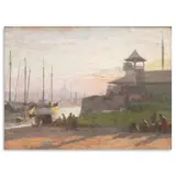 Fernando Amorsolo, Baluarte de Santa Barbara, Fort Santiago, oil on wood