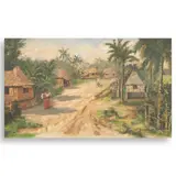 Ramón Martínez, Barrio Scene, oil on wood