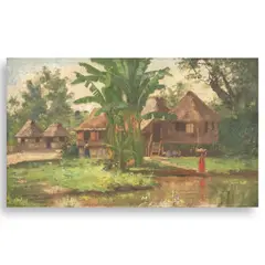Ramón Martínez, Bahay Kubo, oil on wood