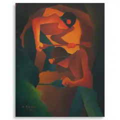 Hernando R. Ocampo, Miners, oil on canvas