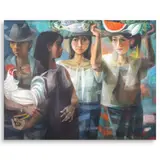 Vicente Manansala, From the Market, oil on canvas