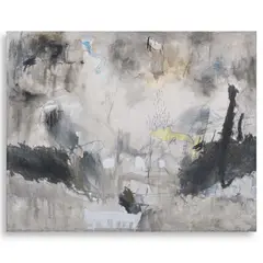 Bernardo Pacquing, Bourrée by Bach, oil, house paint, crayon and pencil on canvas