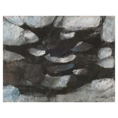 Untitled by Oscar Zalameda, oil on paper, sold Jun 2025