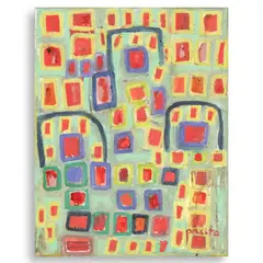 Pictures of You by Pacita Abad, oil on canvas, sold Jun 2025