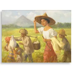 Vendors by Fernando Amorsolo, oil on canvas, sold Jun 2025