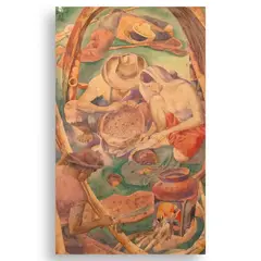 Study for Sinigang by Carlos "Botong" V. Francisco, watercolor on paper, sold Jun 2025