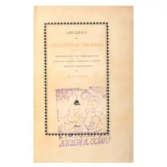 Wenceslao E. Retana, Archivo del Bibliófilo Filipino
[Archive of the Philippine bibliophile]