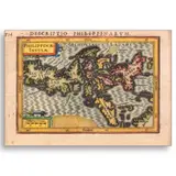 Jodocus Hondius & Petrus Bertius, Philippinæ Insulæ
1616, Hand colored Copper engraving, printed in paper. Latin text.