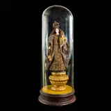 Our Lady Of Mount Carmel by “Nuestra Señora Del Carmen” & “Nuestra Señora Del Monte Carmelo”, ivory, “baticuling” wood (Litsea leytensis), 18 karat gold, velvet, silk and silvergilt threads 1850s, sold Jun 2025
