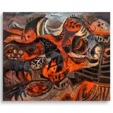 Paisaje en rojo by Federico Aguilar Alcuaz, oil on canvas, sold Jun 2025