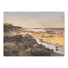 Seascape by Elias Laxa, oil on canvas, sold Mar 2025