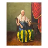 J. Ocampo, Portrait of an Old Lady, oil on canvas