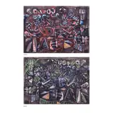 a.) Untitled (Obverse) b.) Untitled (Reverse) by Federico Aguilar Alcuaz, b.) signed and dated 1965 (upper right)<br />mixed media on paper<br />13 1/4” x 18 1/2” (34 cm x 47 cm), sold Mar 2025