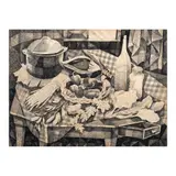 Manuel Baldemor, Still Life, pen and ink on paper