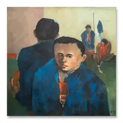 Onib Olmedo, The Basketball Team of the Saturday Group, oil on canvas