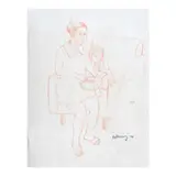 Romulo Galicano, Mother and Child, pencil on paper