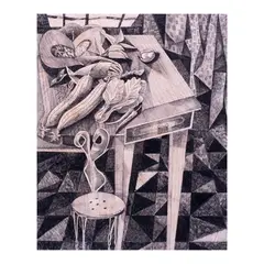 Patola by Manuel Baldemor, pen and ink on paper, sold Mar 2025