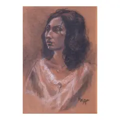 Alfredo Roces, Angustia, charcoal and pastel on paper