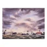 George Ng, Industrial Pollution, watercolor on paper