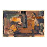 Untitled by Unidentified artist, oil on paper, sold Mar 2025
