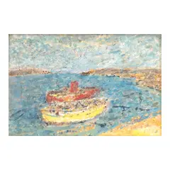 Seascape by Macario Vitalis, oil on canvas, sold Feb 2025
