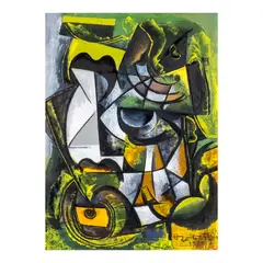 Estudio Cubista by Federico Aguilar Alcuaz, oil on wood, sold Feb 2025