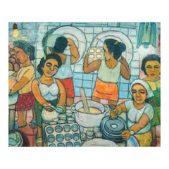Mga Magpuputo by Antonio Austria, oil on canvas, sold Feb 2025