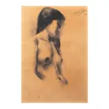 Vicente Manansala, Nude, charcoal on paper