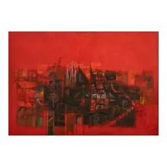 Red Landscape by Mauro Malang Santos, oil on canvas, sold Feb 2025