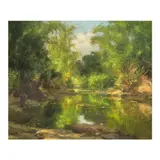 Fernando Amorsolo, Stream, oil on masonite board