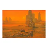 Crimson Stronghold by Juvenal Sansó Garrit, oil on canvas, sold Feb 2025