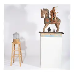 Riel Hilario, Untitled, mixed media Horse and stand