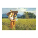 Fernando Amorsolo, Mother and Child in a Rice Field, oil on wood