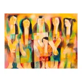 Five Women by Mauro Malang Santos, oil on canvas, sold Feb 2025
