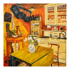 Pitcher with White Tulips by Francesca "Keka" Enriquez, oil on canvas, sold Feb 2025