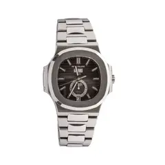 Patek Philippe Nautilus, 5726/1A-001 ‘Tiffany & Co.’ Annual Calendar Moon Phases Stainless Steel Grey Dial, <br>Description The Patek Philippe reference 5726 revealed in 2010 was an extension from the original Nautilus collection. As the first stainless steel watch from Patek Philippe to be fitted with an annual calendar movement, it is a reference that had marked a very important moment for the maison. The practicality of the function, which has the ability to showcase the difference between months with 30 and 31 days, housed in a highly versatile Gérald Genta-designed sport casing, allows this watch to be compatible for all occasions. Retailed by Tiffany & Co. in New York, the dial bears the prestigious retailer’s name below the moon phase aperture.