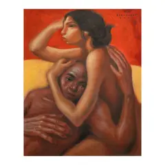 Elmer Borlongan, Tight Hug, acrylic on canvas