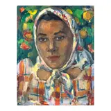 Macario Vitalis, Untitled (Portrait of a Lady), oil on wood