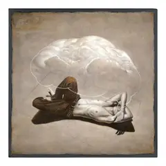 Dialogue Box by Ronald Ventura, oil on canvas, sold Nov 2024