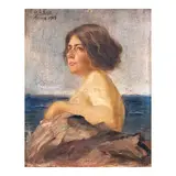 Fabián de la Rosa, Seated Nude Study