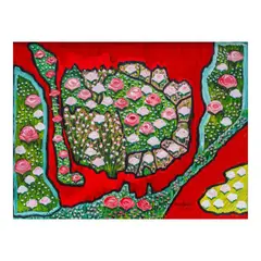 Corazon Aquino, Roses Everywhere, acrylic on canvas