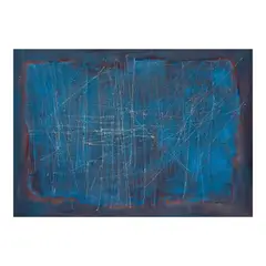Fernando Zóbel de Ayala y Montojo, Azul sobre pardo (Saeta 258) / (Blue on Brown), oil and metallic paint on canvas