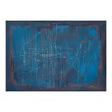 Azul sobre pardo (Saeta 258) / (Blue on Brown) by Fernando Zóbel de Ayala y Montojo, oil and metallic paint on canvas, sold Nov 2024