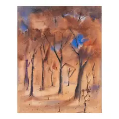 Trees by Vicente Manansala, watercolor on paper, sold Nov 2024